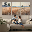 Golden Fields Canvas Wall Art Print – Serene Landscape of
