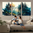 Watercolor Trees Forest Abstract Wall Art Canvas Print,