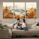 Golden Autumn Forest Wall Art Canvas | Mountain Landscape