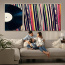 Vinyl Record and Album Collection Canvas Wall Art - Retro
