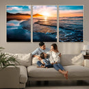 Sunset Beach Ocean Canvas Wall Art – Tranquil Ocean