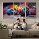 Abstract Graffiti Barbell Canvas Wall Art – Urban Fitness