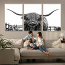 Longhorn Canvas Print, Bighorn Cow Wall Art Canvas Print