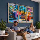 Fitness Gym Barbell Graffiti Wall Art Canvas Print