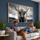 Scottish Cow Wall Art Canvas Print | Longhorn Wall Art |