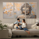 Abstract Buddha Statue Wall Art Canvas Print - Modern