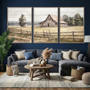Rustic Farmhouse Barn Wall Art | 3-Panel Framed Gallery Wrap