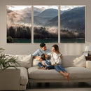 Foggy Mountain Canvas Print Forest Wall Art