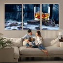 Whiskey Ice Wall Art Canvas Print