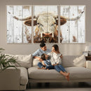 Rustic Longhorn Bull Wall Art Canvas Set – Western-Inspired by MyGreatCanvas | Canvas Wall Art Prints | Photo Prints & Wall Decor