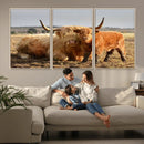 Highland Cow Canvas Wall Art Animal Print for Farm House