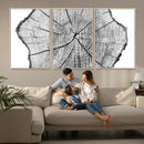 Rustic Tree Ring Wall Art Canvas Print – Framed and Ready to