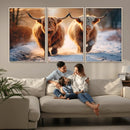 Scottish Highland Cow Horn Farm Wall Art Canvas Print