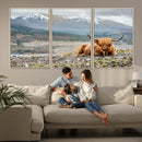 Highland Cow Horn Farm Wall Art Canvas Print