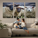 Charming Sheep Portrait Wall Art – Trio of Woolly Companions by MyGreatCanvas | Canvas Wall Art Prints | Photo Prints & Wall Decor