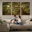 Ancient Angel Oak Tree Art Sunburst Canvas Print-