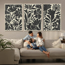 Modern Botanical Wall Art - Floral Black and White Canvas