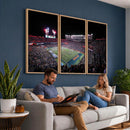 Ben Hill Griffin Stadium Night Game Triple Canvas Wall Art -