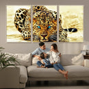 Blue-Eyed Leopard Canvas Wall Art - Framed Animal Print