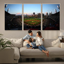 PNC Park Evening Game Triple Canvas Wall Art - Pittsburgh