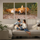 Sleeping Fox Wall Art Canvas Print, Farmhouse Wall Decor and