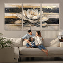 Abstract Lotus Flower Wall Art Canvas Print, Meditation Yoga