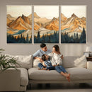 Rustic Wood Mountain Wall Art Print | Triptych Giclee Print by MyGreatCanvas | Canvas Wall Art Prints | Photo Prints & Wall Decor