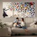 Banksy Graffiti Wall Art Canvas Print: Girl Releasing