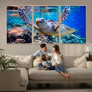 Underwater Sea Turtle Wall Art Canvas Print – Vibrant Ocean