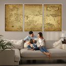Vintage Game of Thrones Map Wall Art | Westeros and Essos