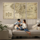 Vintage Middle Earth Map Wall Art Canvas – Lord of the Rings