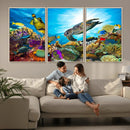 Colorful Coral Reef and Sea Life Turtle Canvas Print, by MyGreatCanvas | Canvas Wall Art Prints | Photo Prints & Wall Decor