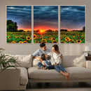 Golden Sunflower Field at Sunset – Breathtaking Sky and