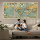 Push Pin World Map Canvas Print – Travel Tracker Wall Art