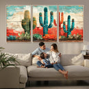 Colorful Cacti Wall Art – Framed Vibrant Succulent Canvas by MyGreatCanvas | Canvas Wall Art Prints | Photo Prints & Wall Decor