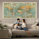 Push Pin World Map Canvas Print – Travel Tracker Wall Art