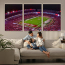 Bryant-Denny Stadium Night Game Triple Canvas Wall Art - by MyGreatCanvas | Canvas Wall Art Prints | Photo Prints & Wall Decor