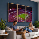 Bryant-Denny Stadium Night Game Triple Canvas Wall Art -