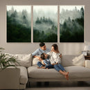 Misty Forest Wall Art – Tranquil Green Woodland Canvas by MyGreatCanvas | Canvas Wall Art Prints | Photo Prints & Wall Decor