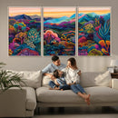Colorful Abstract Landscape Wall Art Print Canvas - Vibrant