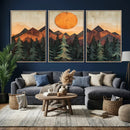 Sunset Mountain Landscape Canvas Wall Art Print - Nature