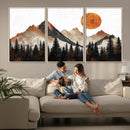 Modern Abstract Mountain Canvas Wall Art Print, Abstract