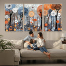Abstract Winter Landscape Canvas Wall Art Print - Large