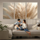 Pampas Grass Canvas Wall Art - Elegant Neutral Decor for