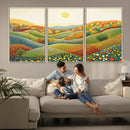 YAYOI KUSAMA Wall Art - Colorful Dot Art Landscape Canvas,