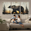 Vintage Bear Wall Art Canvas Print for Farmhouse - Mountain