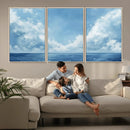 Abstract Ocean Print Artwork- Serene Blue Ocean Canvas Wall