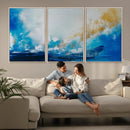 Blue Abstract Print - Dynamic Ocean-Inspired Canvas Wall Art