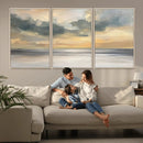Modern Coastal Artwork with Vibrant Abstract Ocean Waves