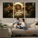 Mary Jesus Canvas Wall Art Print - Madonna and Child with